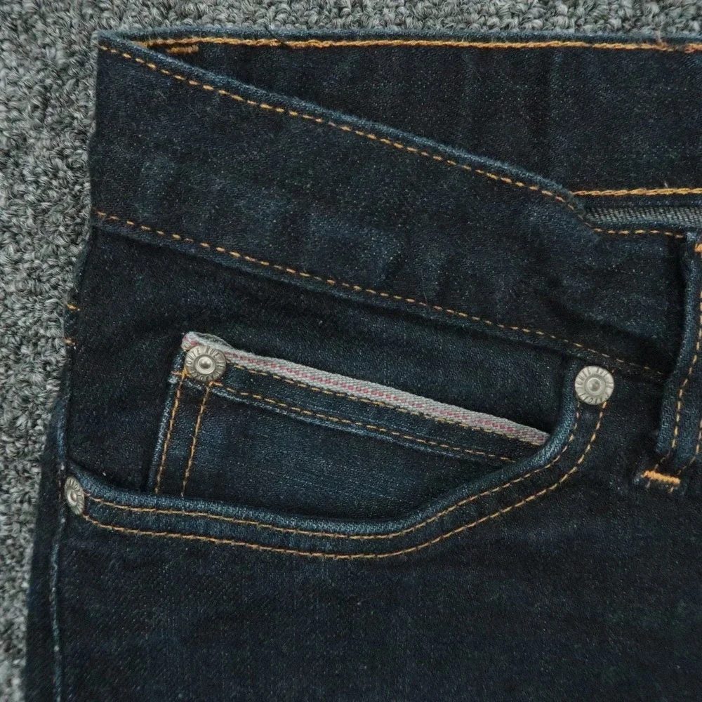 Naked Famous Jeans Mens 34x25 Blue Stacked Guy Deep Indigo Stretch Selvedge